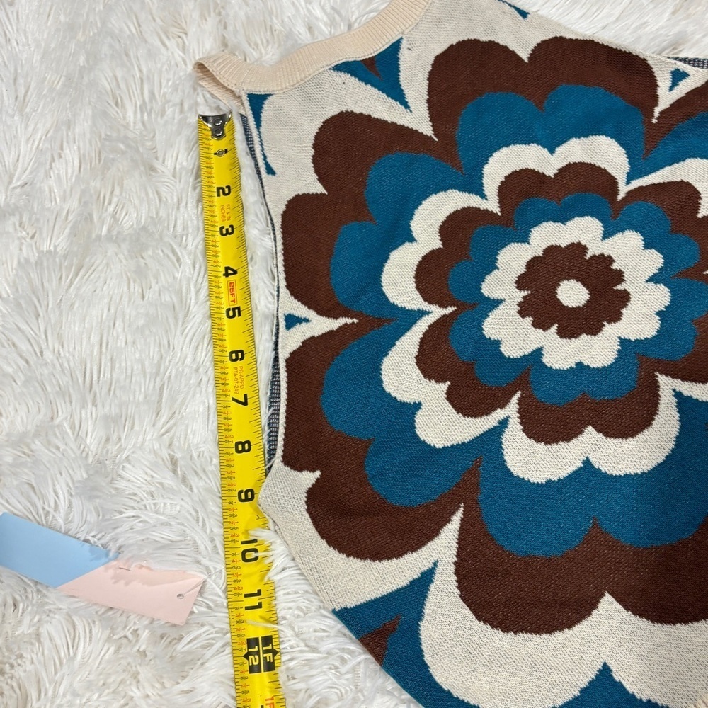 WITTY FOX M Groovy Psychedelic Crop Top Knit Y2K Inspire Flower NWT Large - Picture 8 of 10